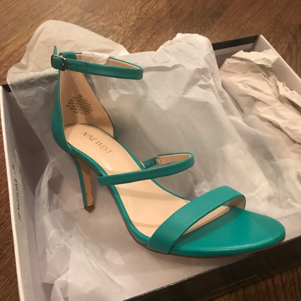Nine West Green / Teal Strappy Heels - BRAND NEW